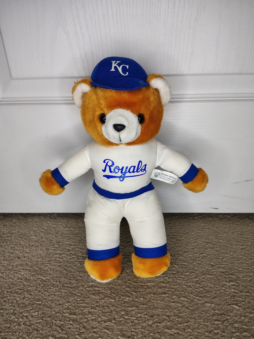 Vintage Kansas City Royals Plush Bear - Blue & White